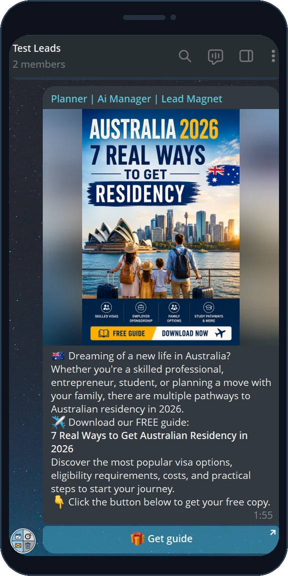 Published ad post with a Get gift button