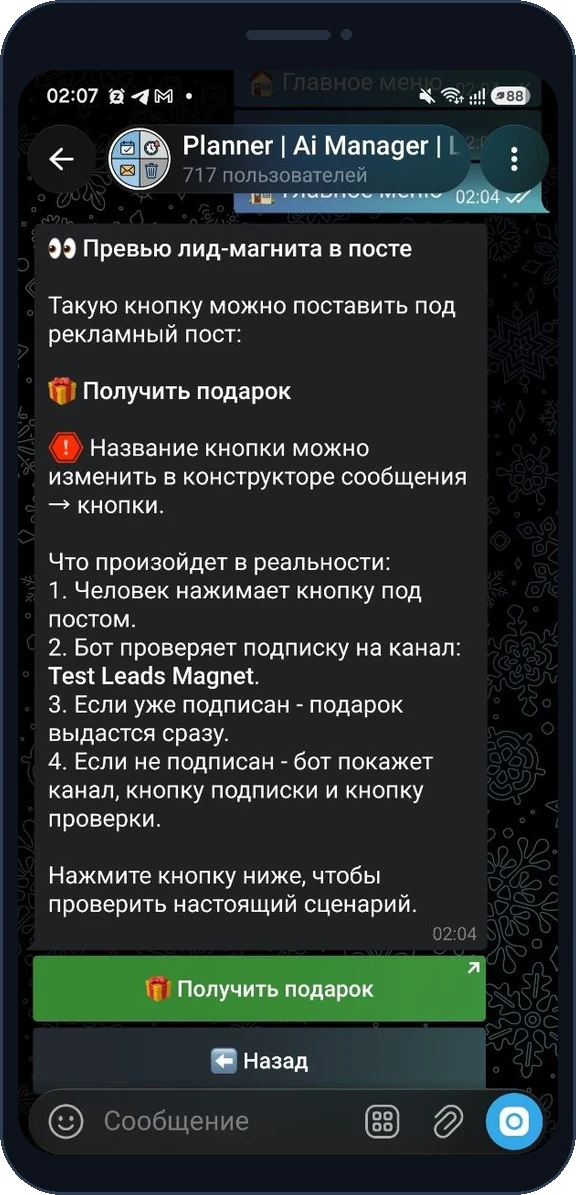 Превью кнопки-подарка лид-магнита
