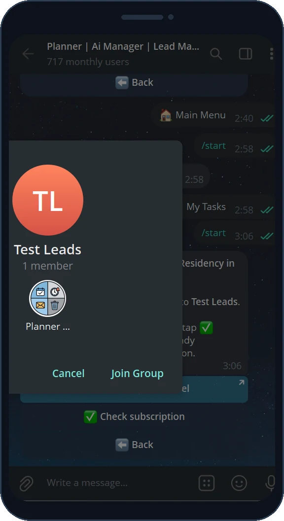 Joining the channel to receive the lead magnet