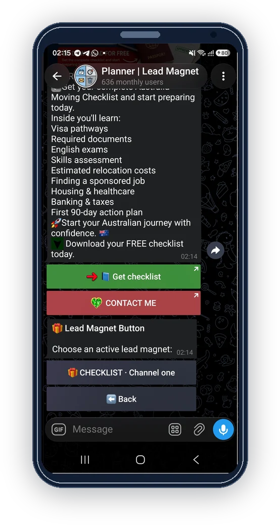 Telegram ad post with premium emoji in colored buttons